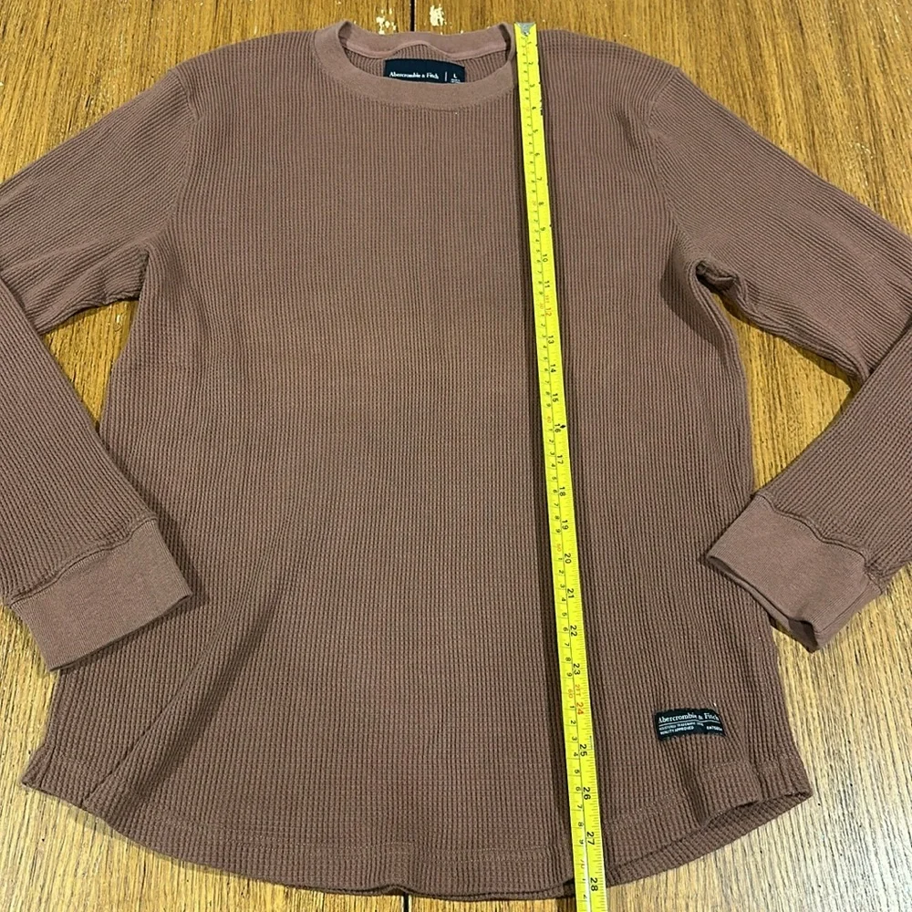 ABERCROMBIE AND FITCH Men’s Waffle Curve Long Sleeve - Picture 4 of 5